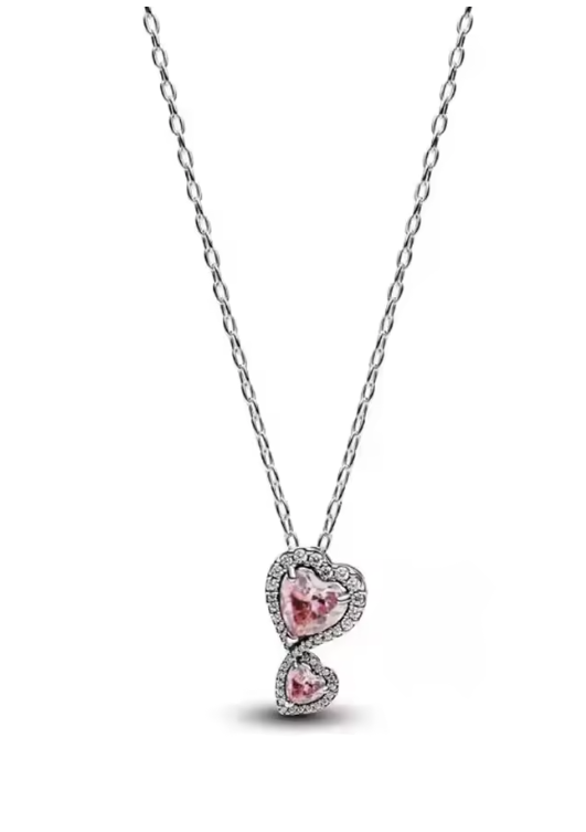 Collar de corazones en plata 925