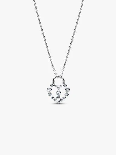 Collar Candado en Plata 925