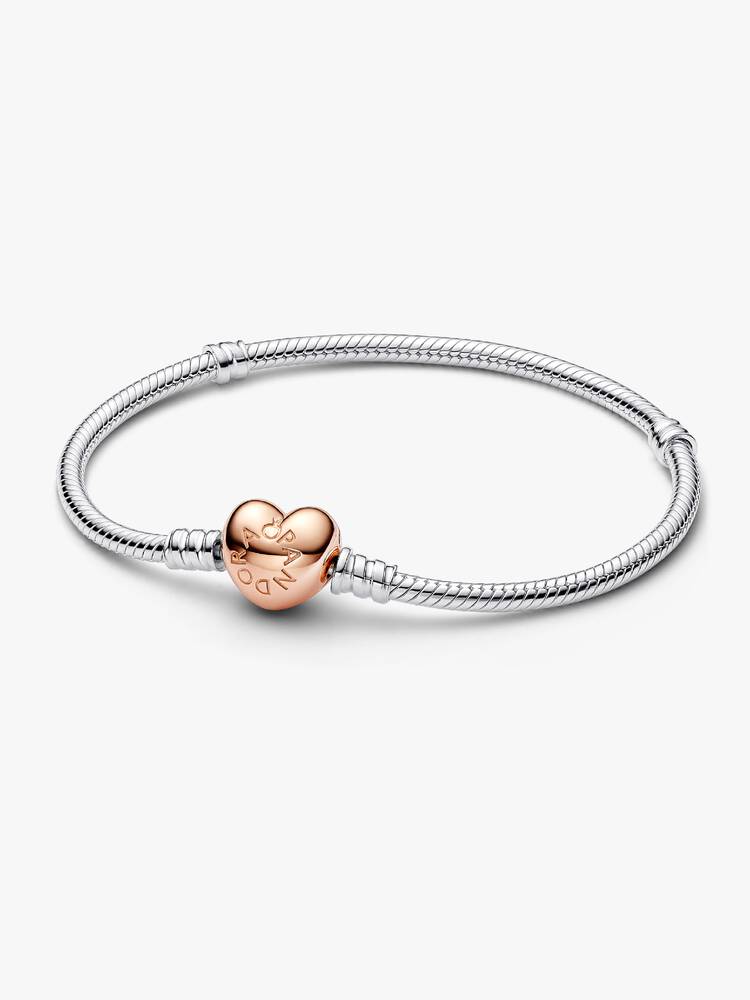 Pulsera corazón gold rose en plata 925 - Imagen 2