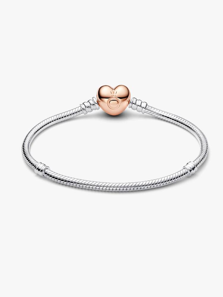 Pulsera corazón gold rose en plata 925