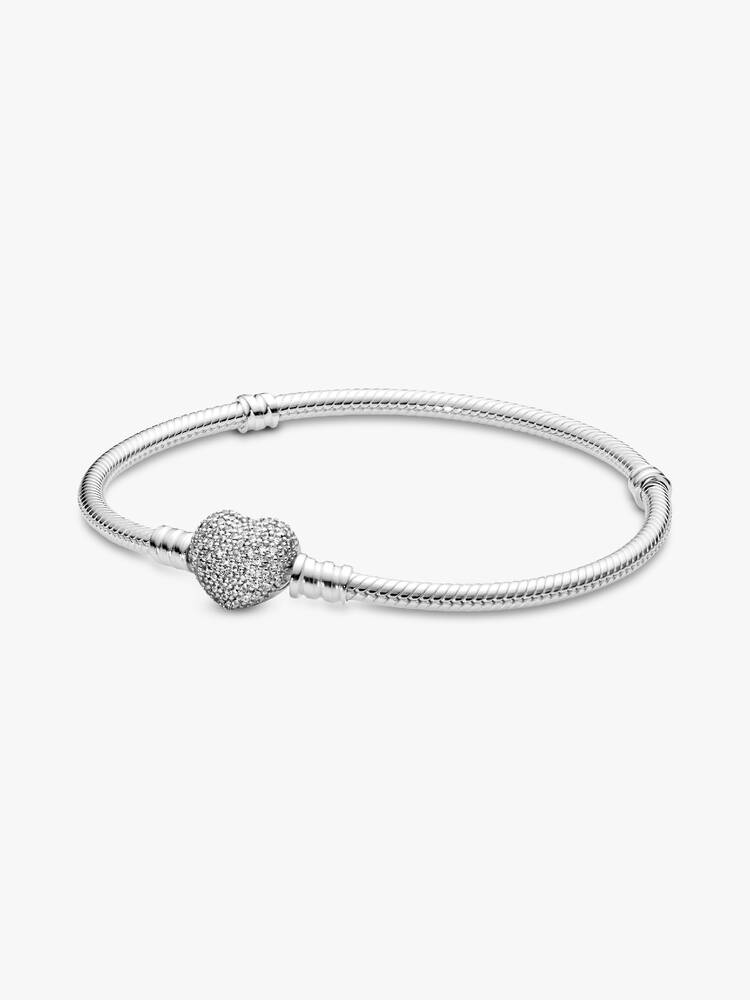 Pulsera corazón con circones en plata 925